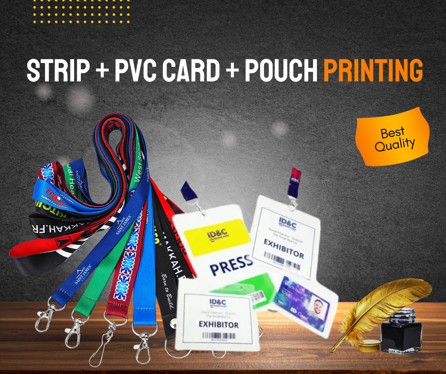STRIP PRINTING WITH PVC CARD PRINTING & POUCH MINIMUM 100 ORDER
