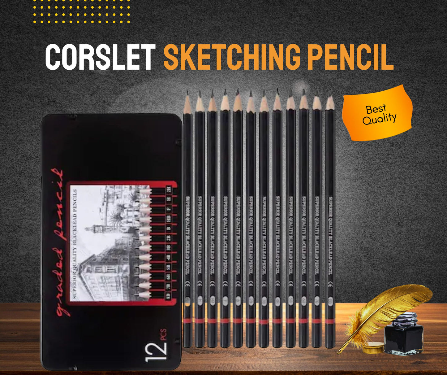 SKETCHING PENCIL 12 PIECES BOX