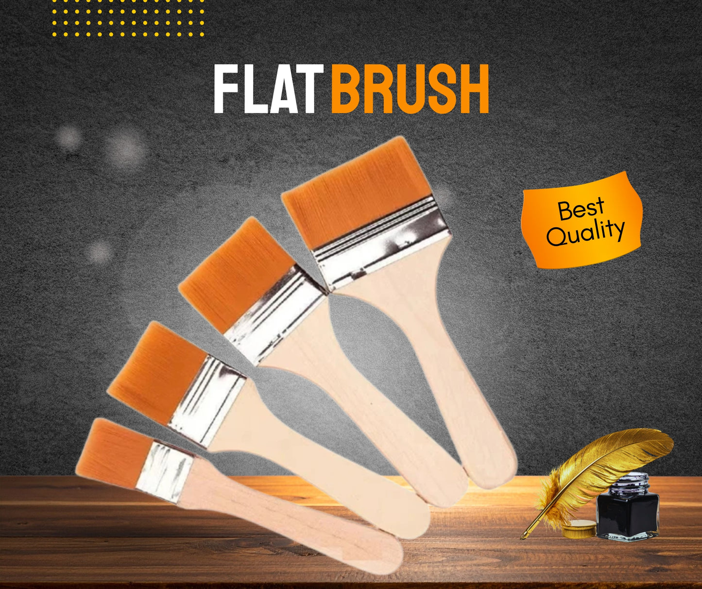 FLAT BRUSH SET OF 4 PICES