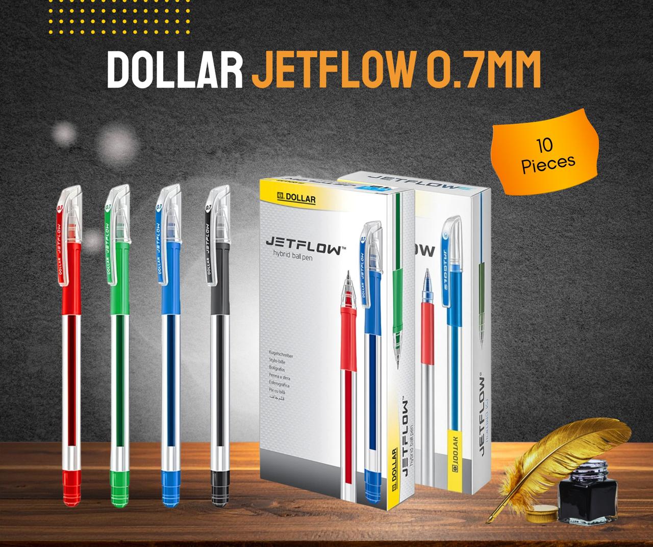 DOLLER JETFLOW 0.7mm BLACK / BLUE 10 PIECES BOX