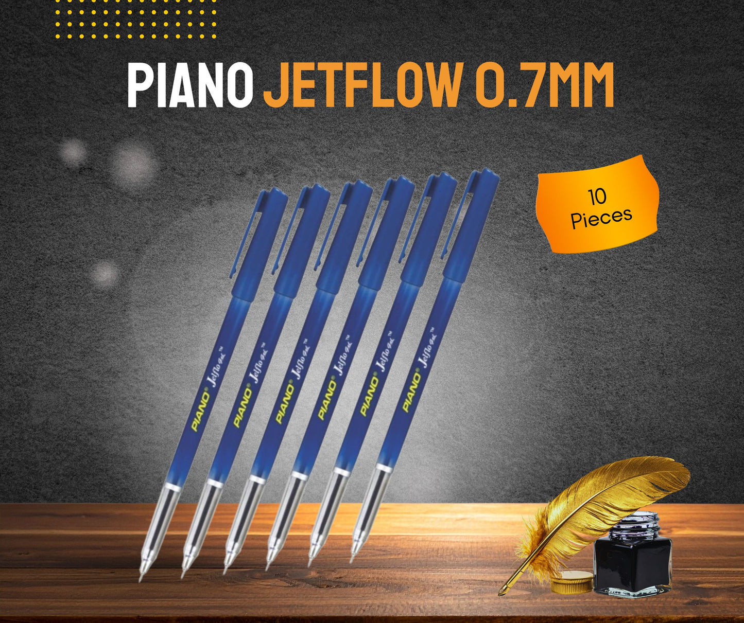 PIANO JETFLOW 0.7mm BLACK / BLUE 10 PIECES BOX