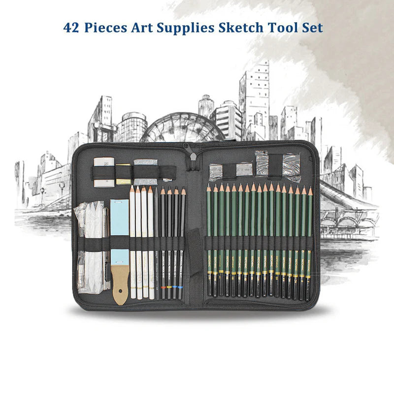 Keep Smiling Sketch Drawing Set of 42 Pcs