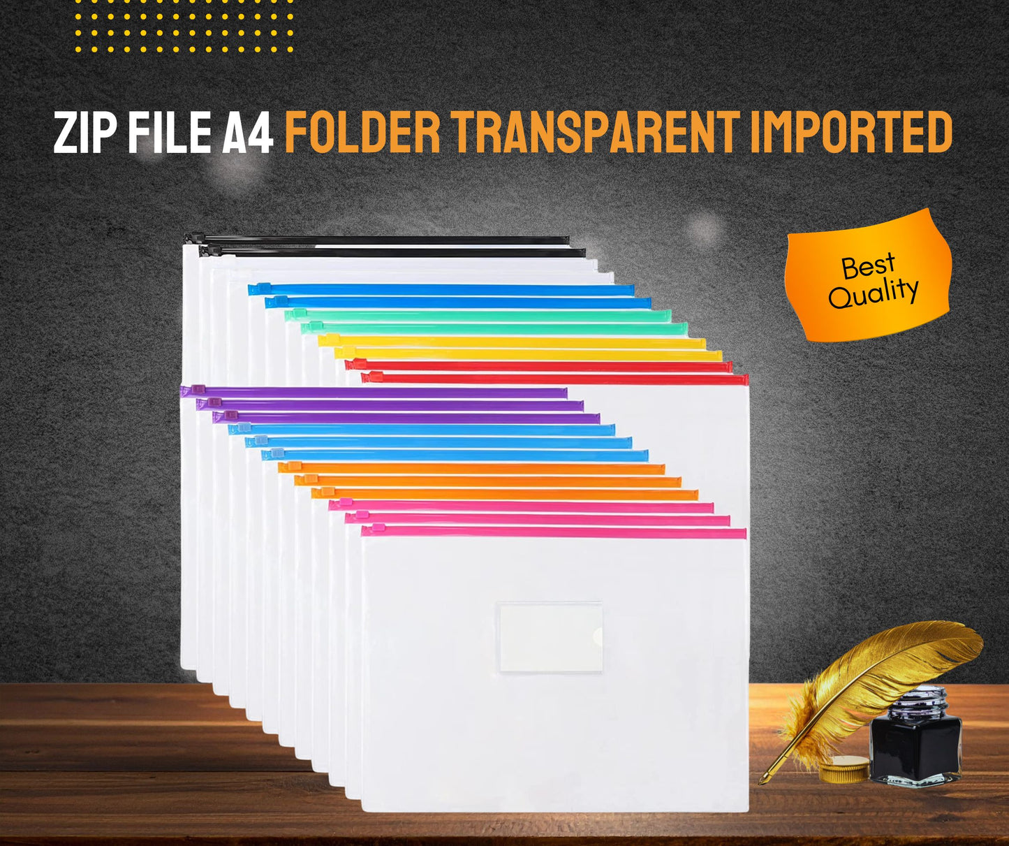 ZIP FILE A4 FOLDER TRANSPARENT IMPORTED