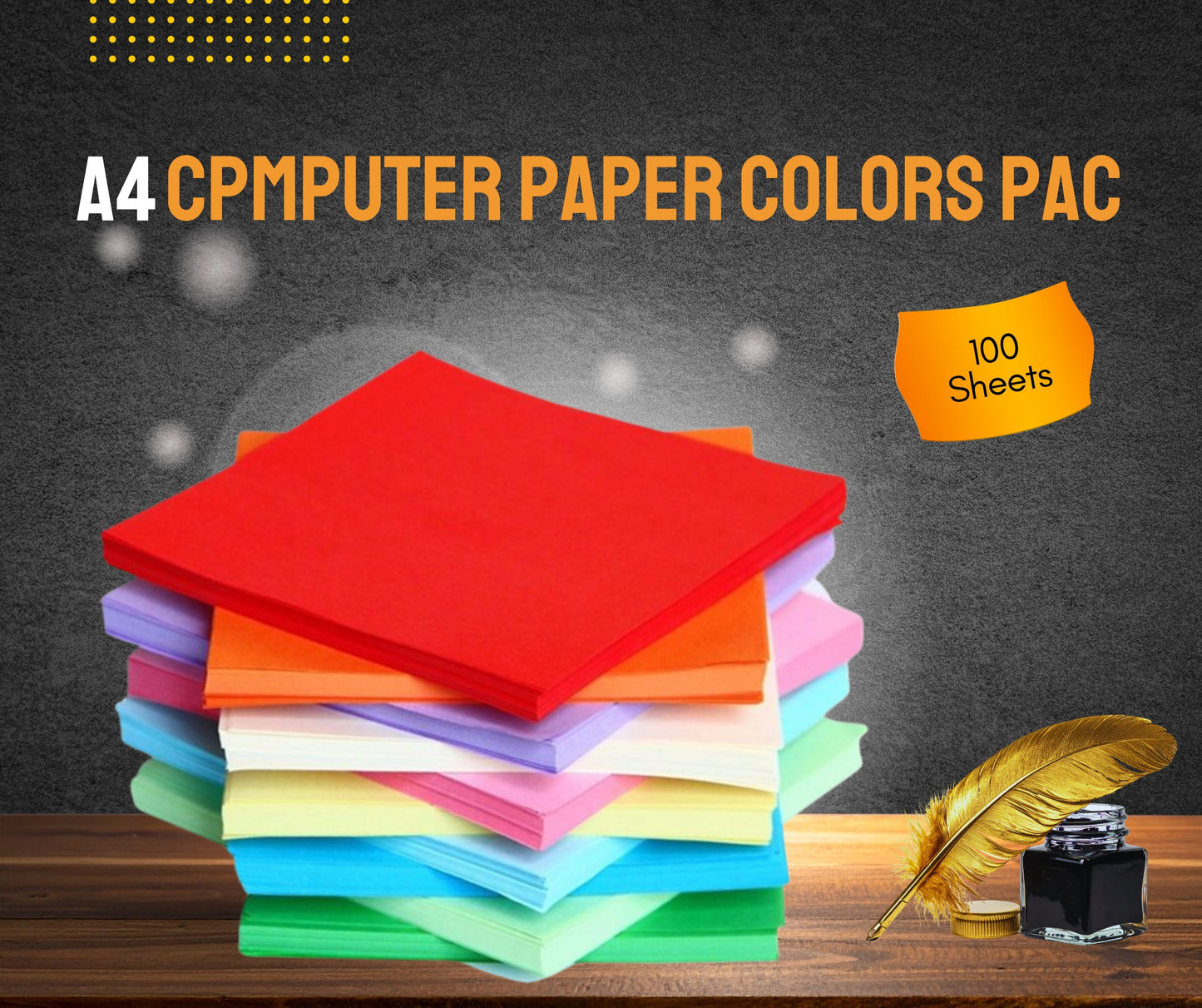 A4 COMPUTER PAPER MULTI COLOR 100 SHEETS PACKET