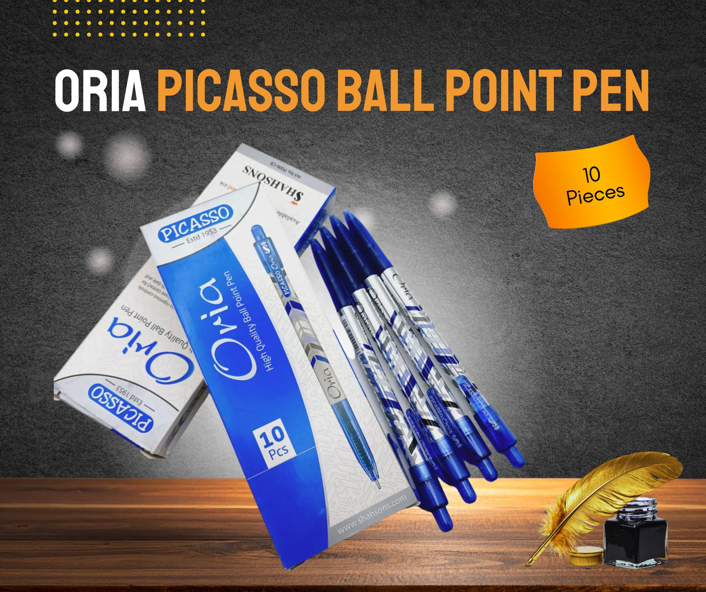 Picasso Oria High Quality Ball Pens 10 Pcs Packet