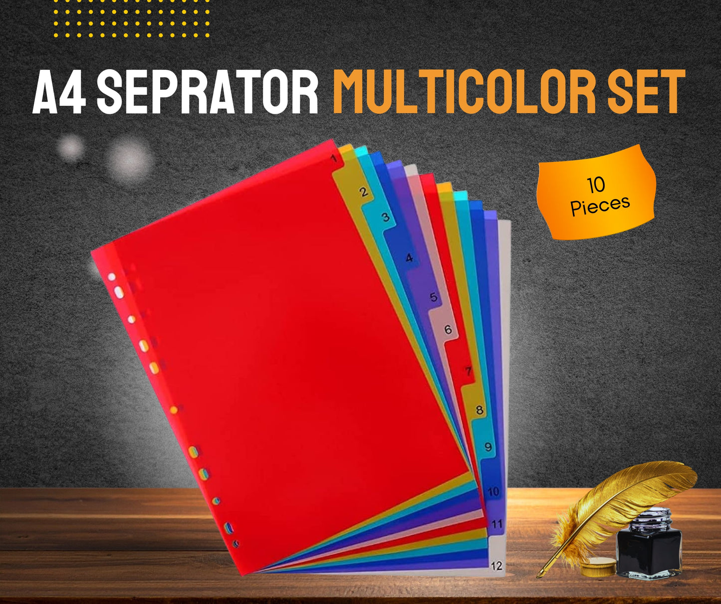 A4 SEPRATOR MULTI COLOR SET OF 10