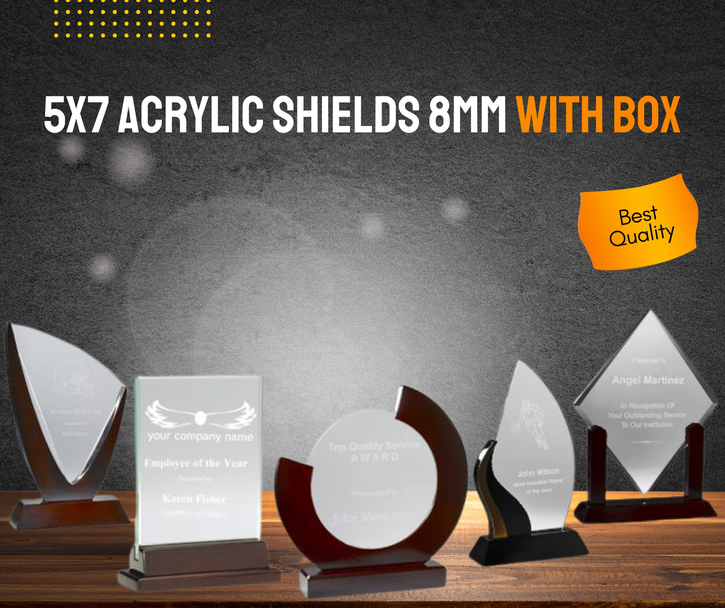 5X7 ACRYLIC SHIELD 8mm WITH BOX MINIMUM 100 ORDERS