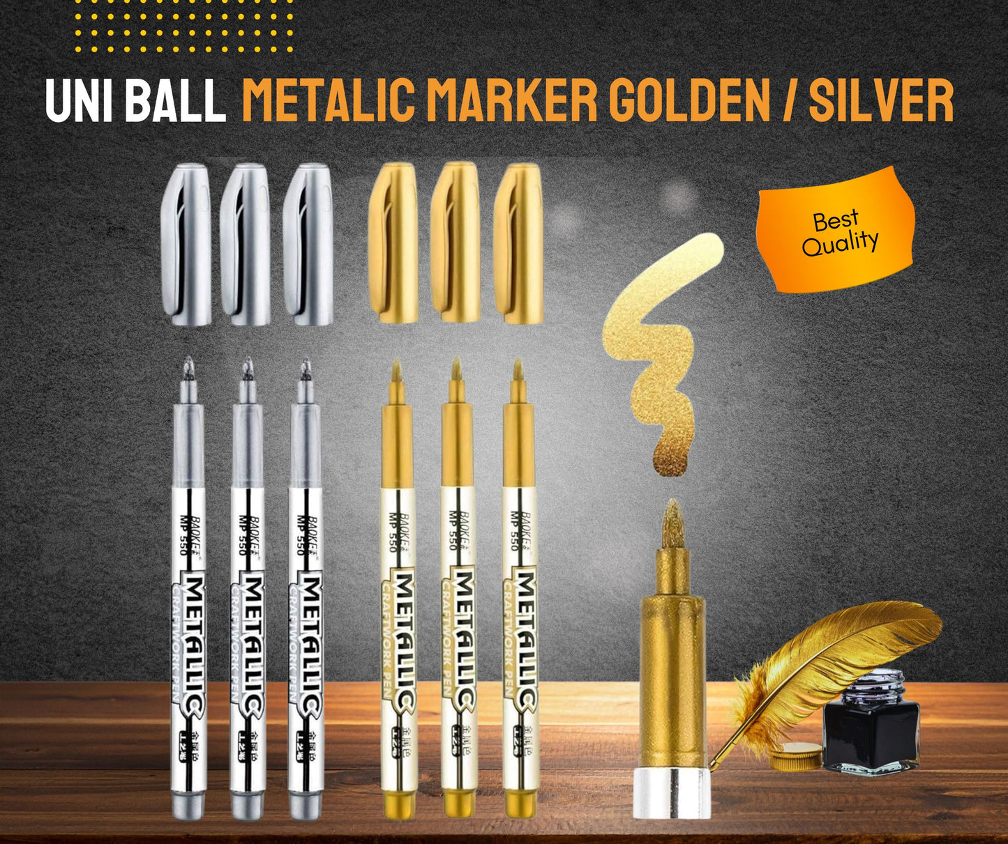 UNI BALL CRAFT WORK METALIC MARKER GOLDEN / SILVER