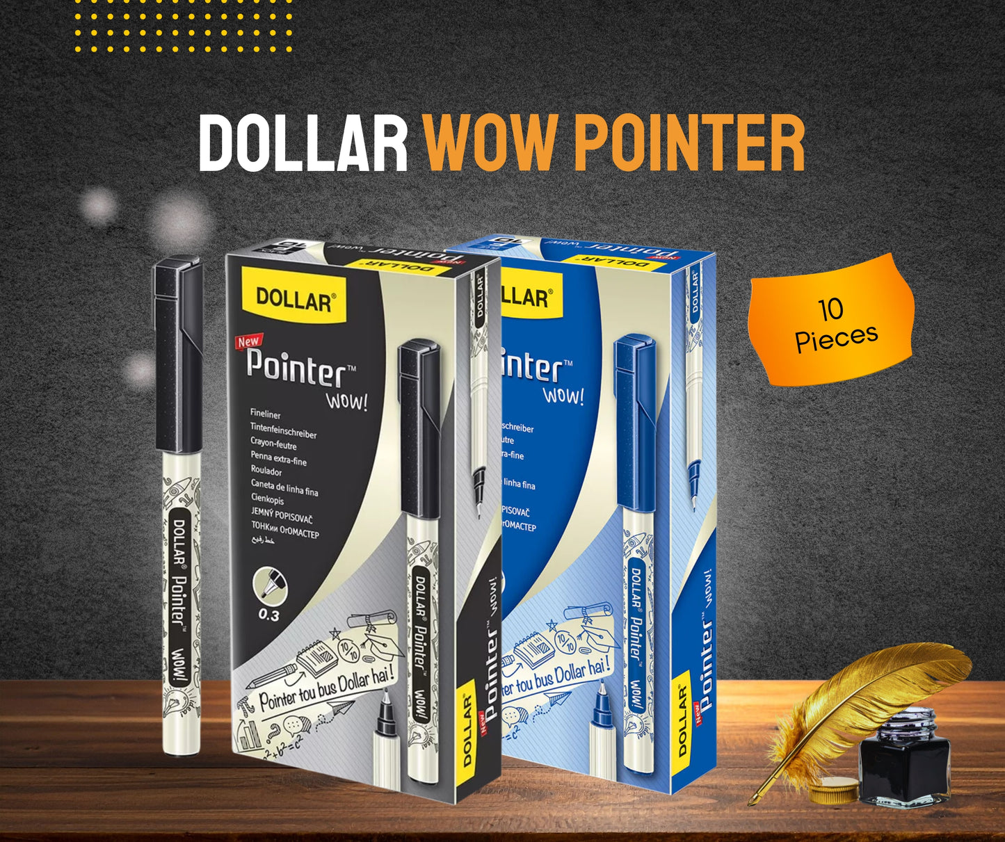 DOLLER WOW POINTER BLUE / BLACK 10 PIECES BOX