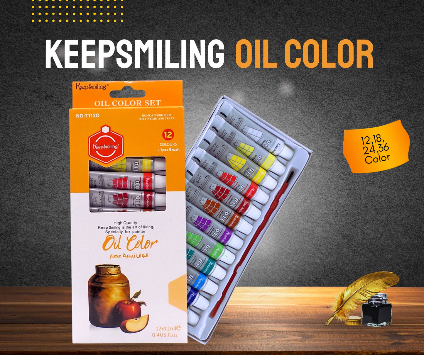 KEEPSMILLING OIL PAINTS 12 PICES SET