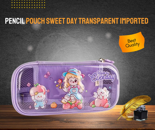 PENCIL POUCH SWEET DAY TRANSPARENT IMPORTED