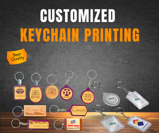 KEY-CHAIN PRINTING MINIUM 100 ORDERS