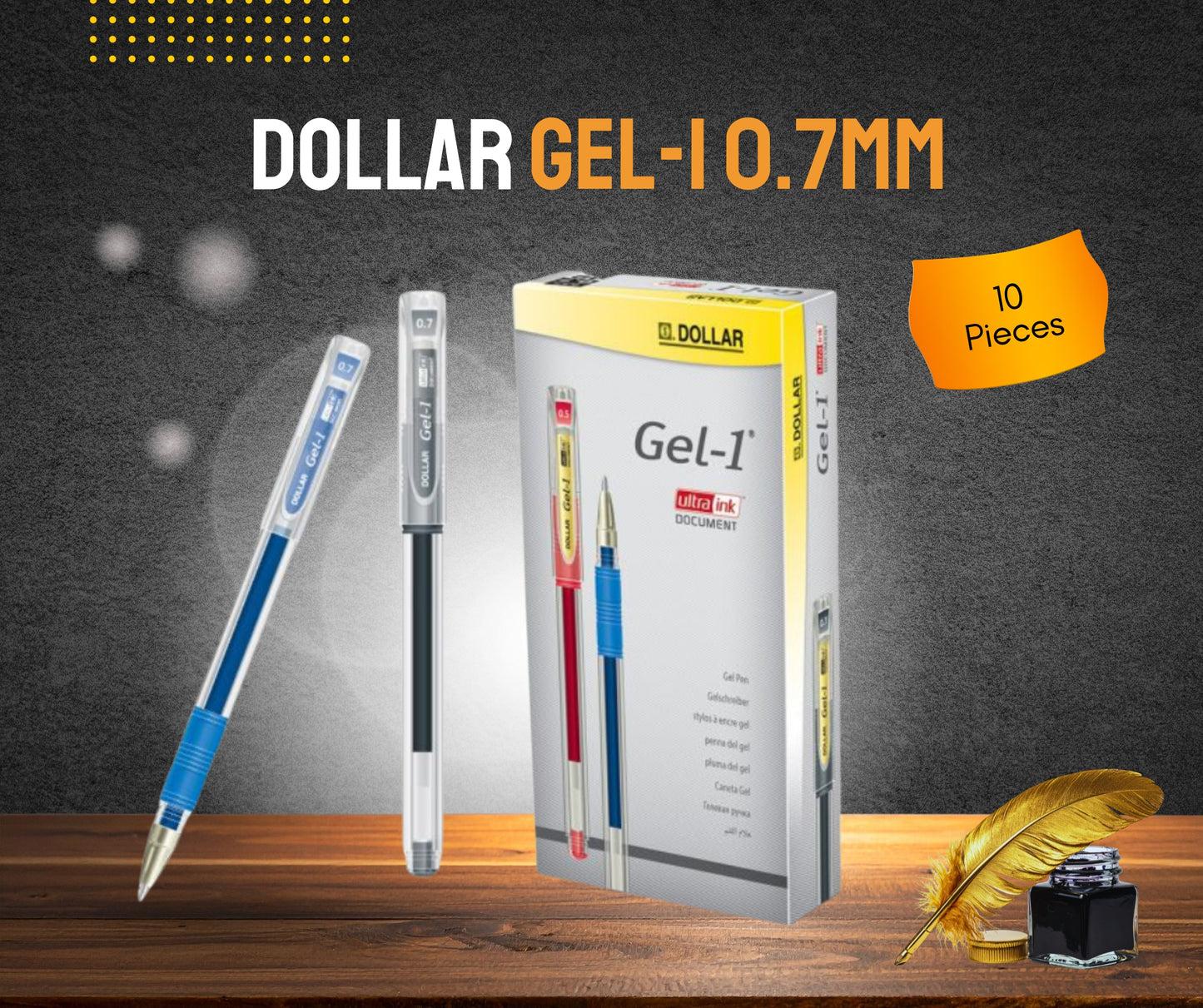 DOLLER GL-1 0.7mm BLACK / BLUE 10 PIECES BOX
