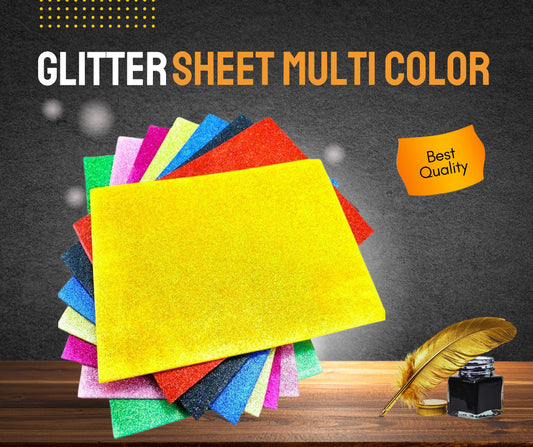 GLITER SHEETS MULTI COLOR 10 PIECES SET
