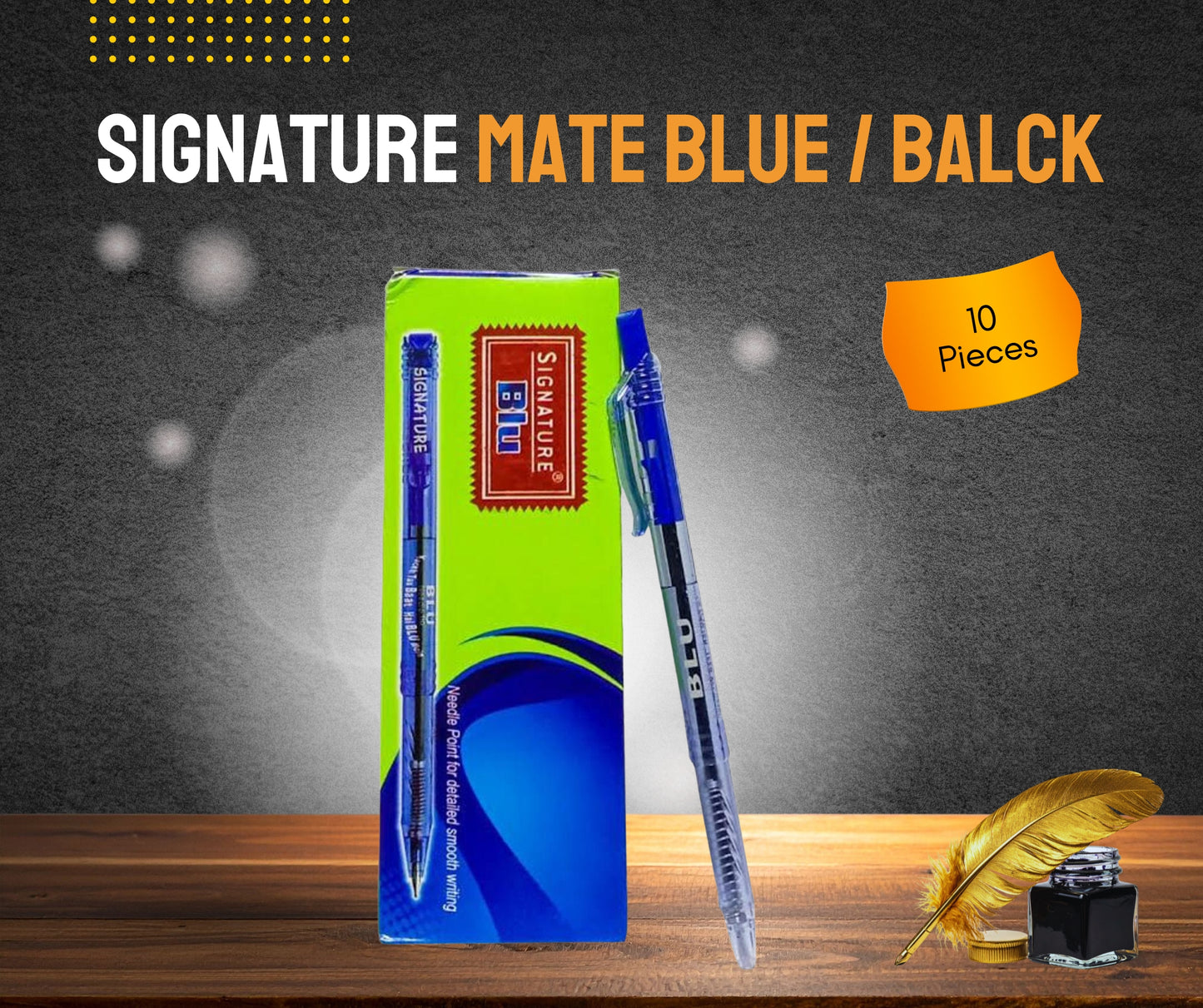 SIGNATURE BLUE / BLACK BALL PEN 10 PIECES BOX